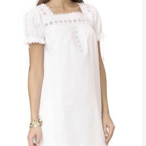 Madewell white eyelet embroidered dress small